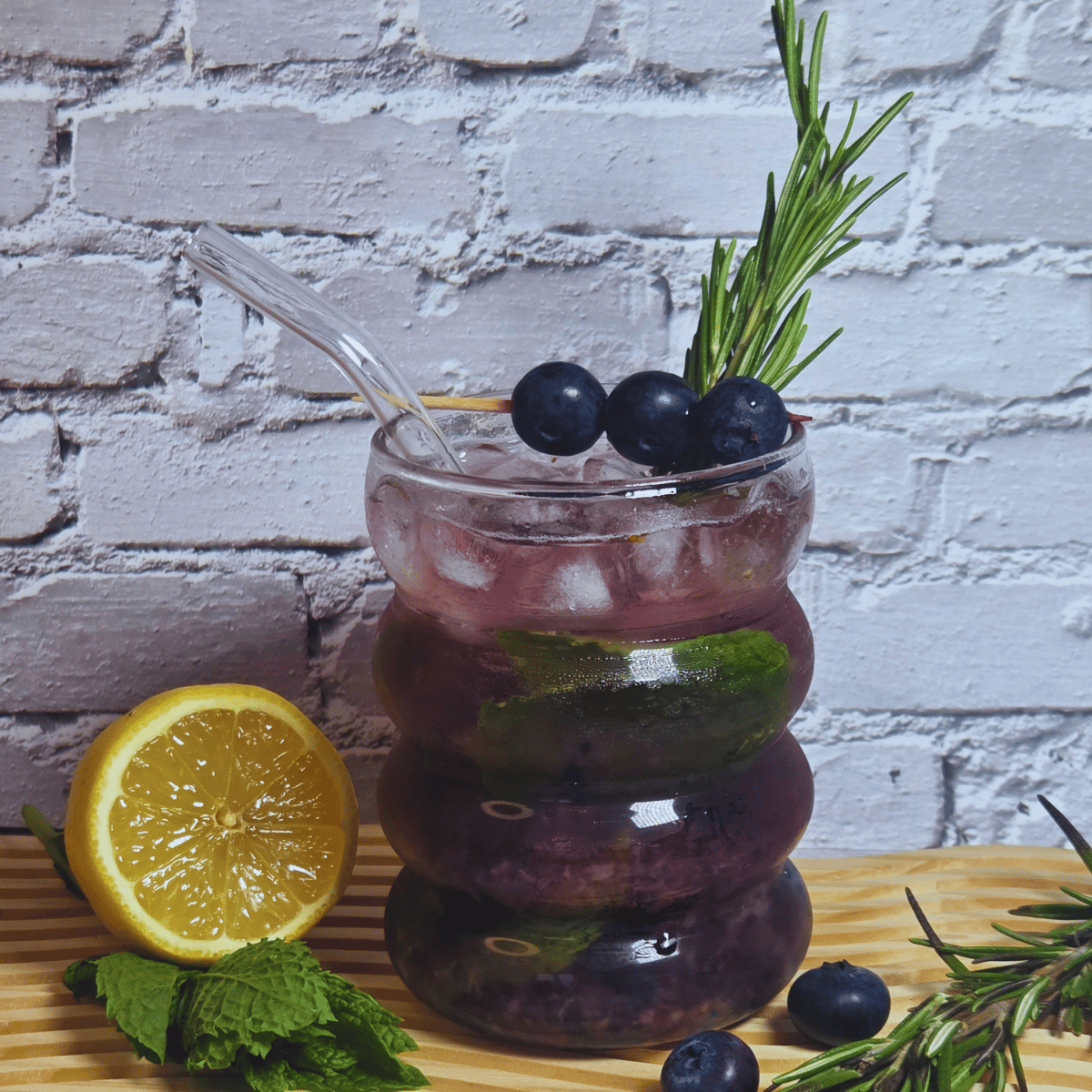 Blueberry and Mint Smash Mocktail