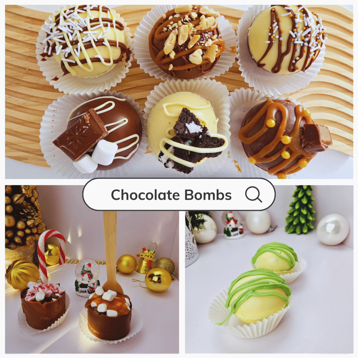 Different Hot Chocolate Bombs and Hot Chocolate Stirrers