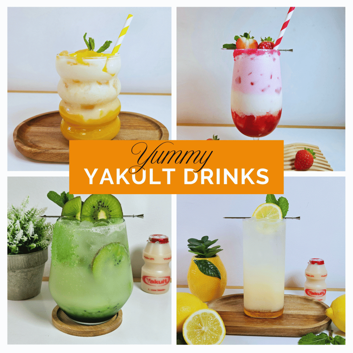 Four Different Yakult Drinks