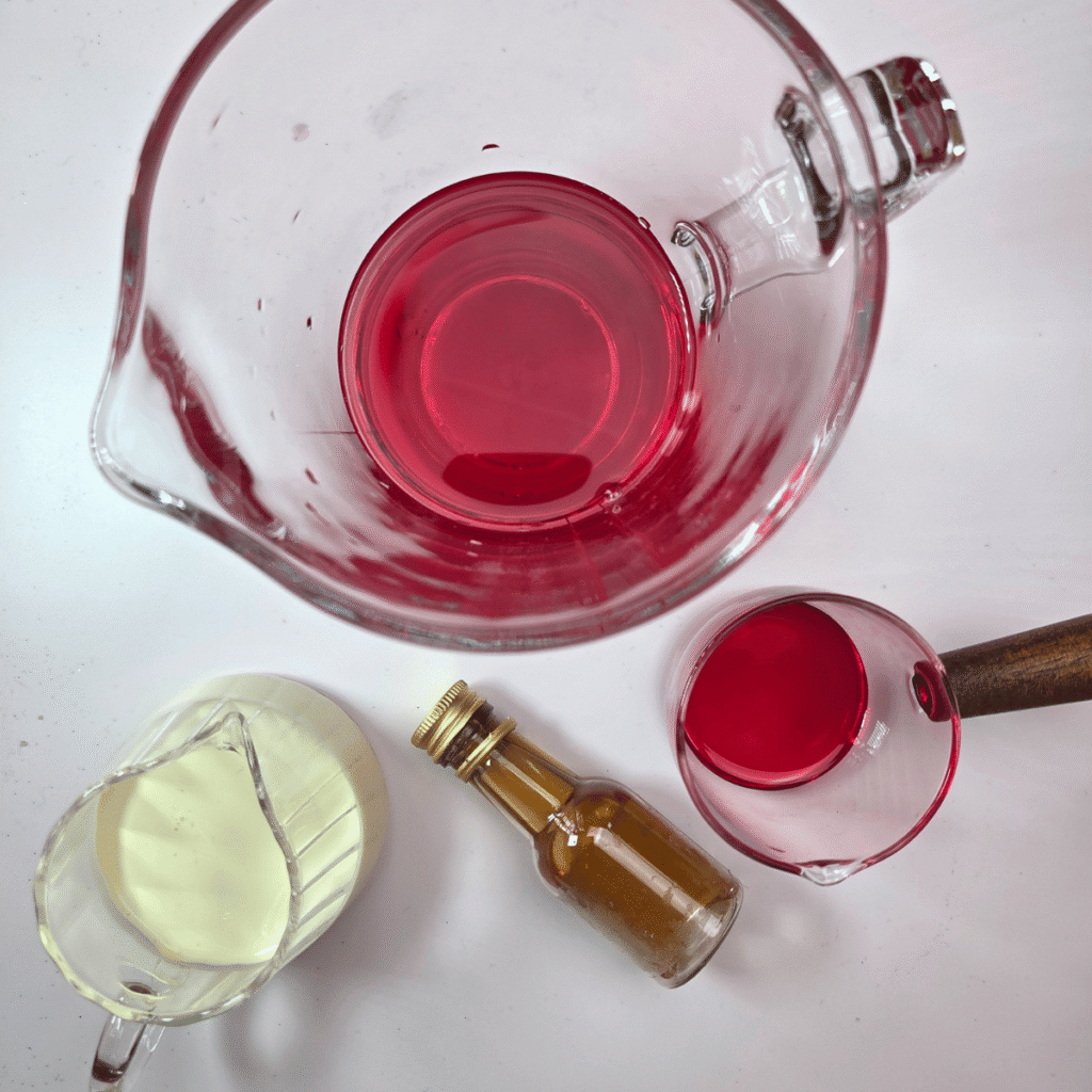 Ingredients for Cranberry Vanilla Swirl Mocktail