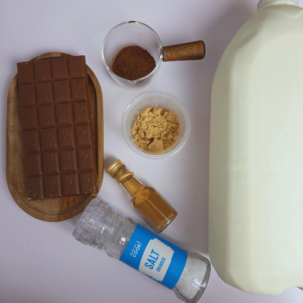 ingredients for making hot chocolate
