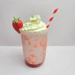 Strawberries and Cream Blended drink topped with whipped cream